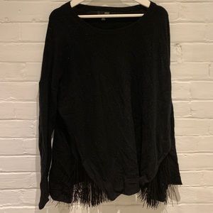 Aqua (Bloomingdales) cashmere fringe sweater